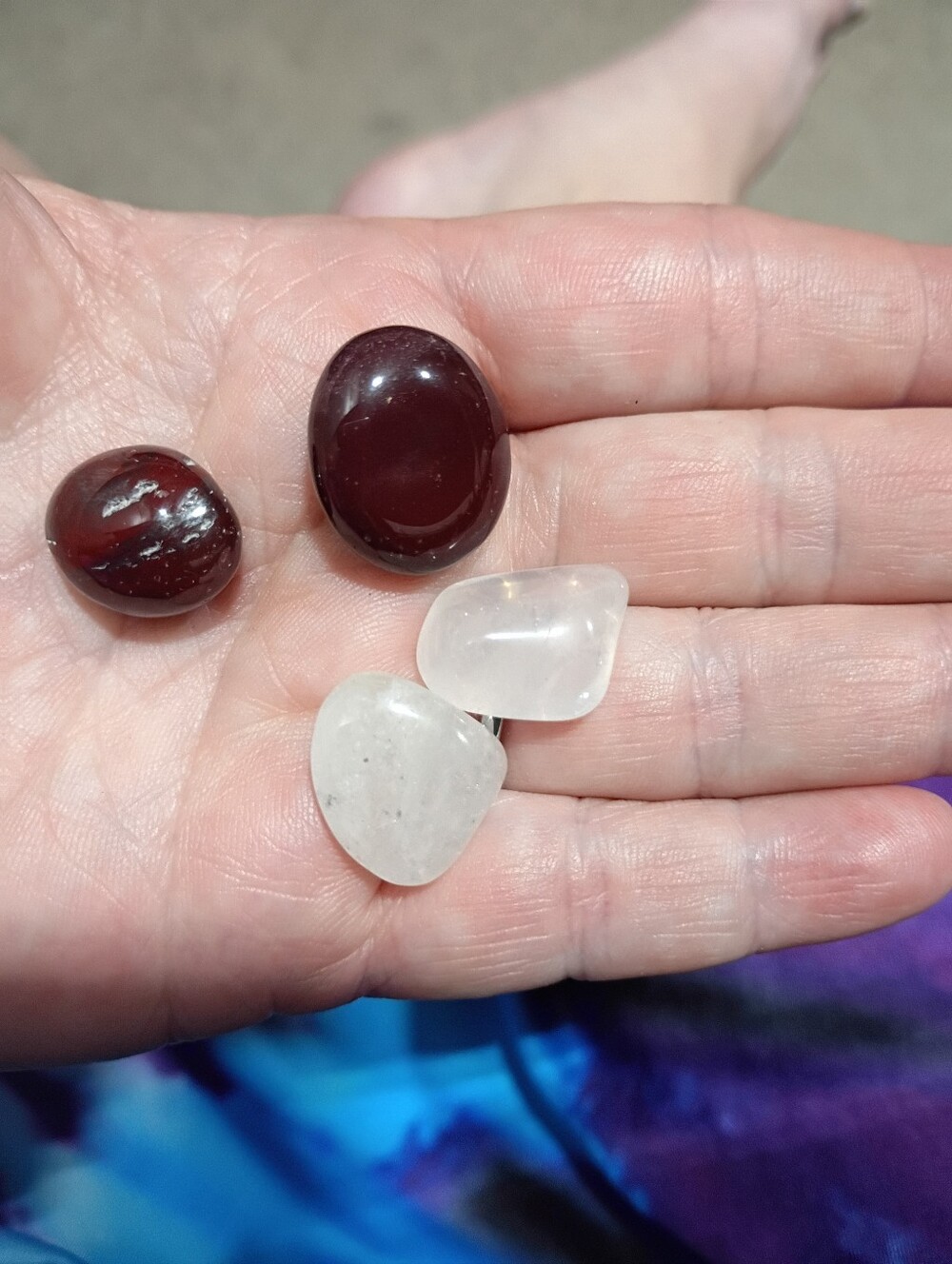 4 Tumbles 2 Clear Quartz And Red Jasper